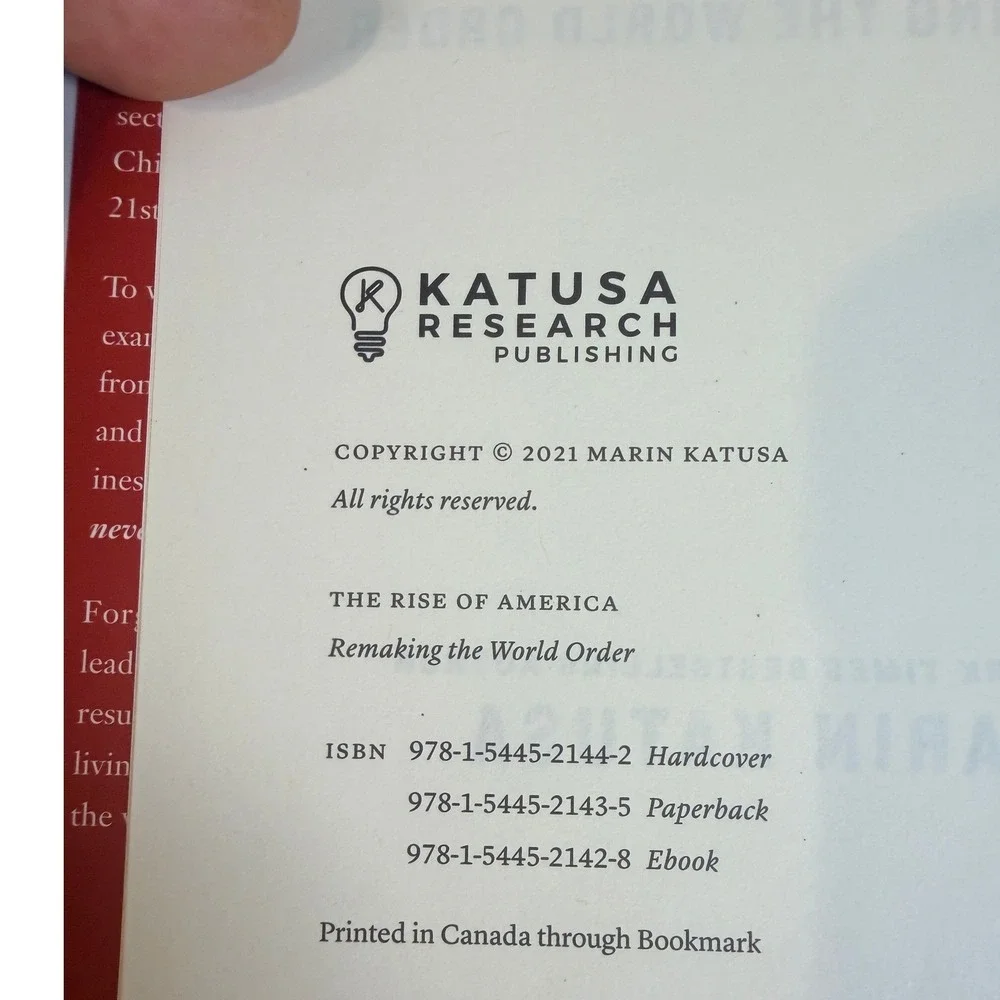 The Rise of America Marin Katusa Hardcover 2021 Remaking the World Order Book
